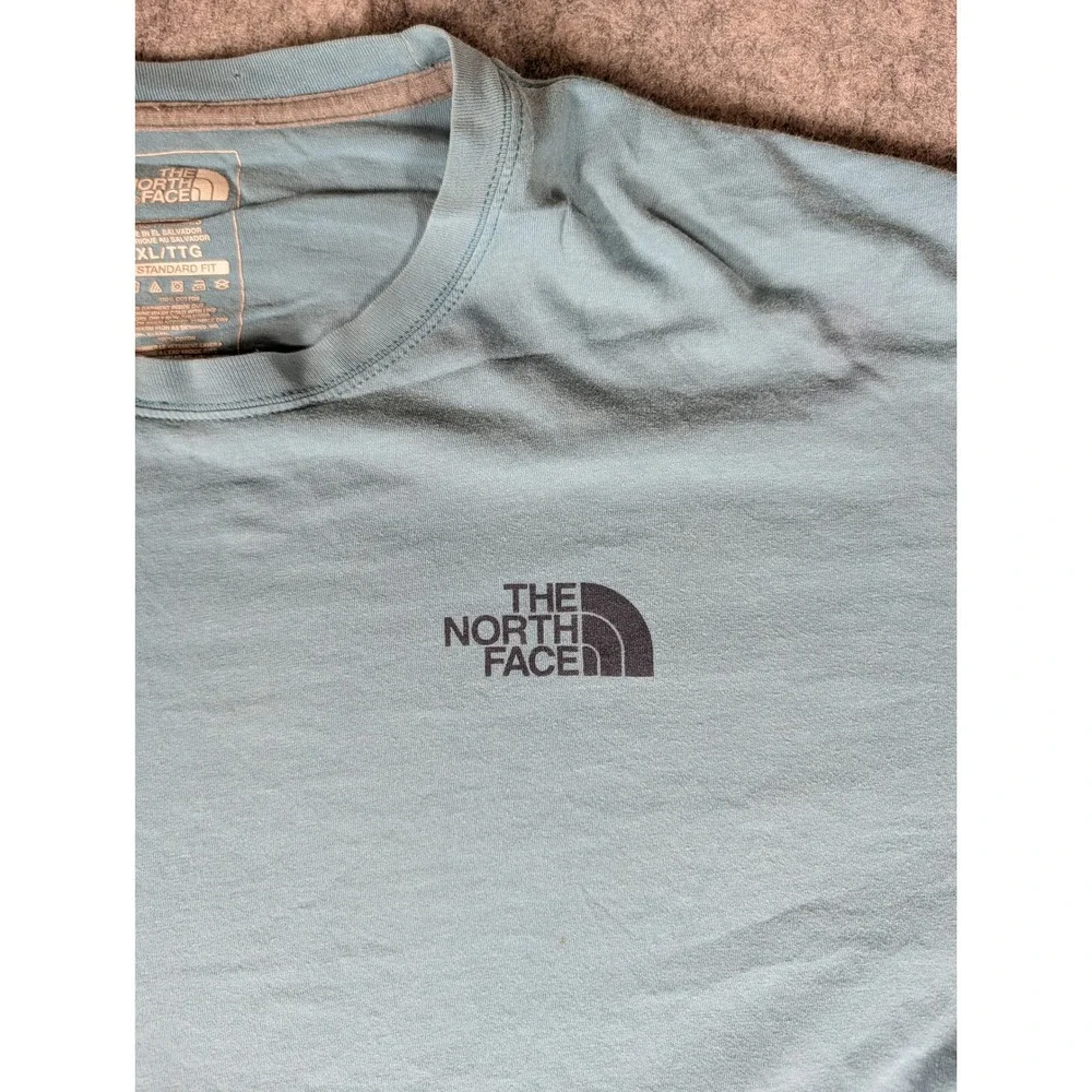 The North Face Mens Long Sleeve Graphic T-Shirt Blue Standard Fit Cotton XXL
